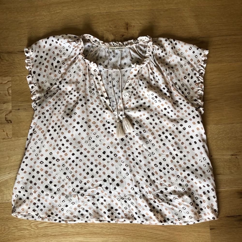 Ulla Johnson Silk Cream Blouse Size 10